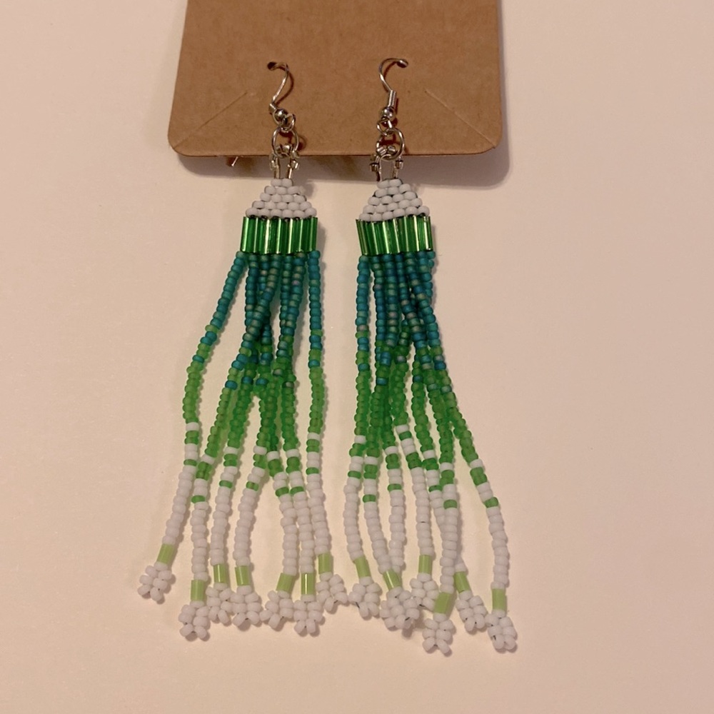 Earrings, Hand Beaded